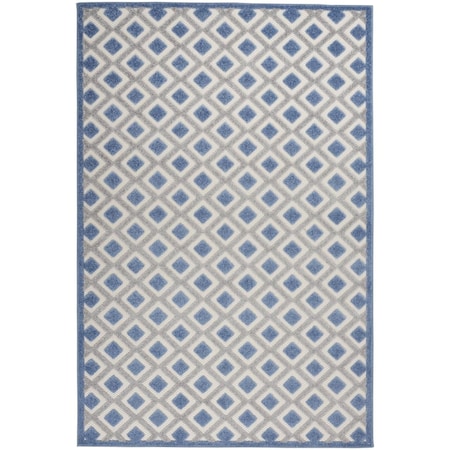 Homeroots 4 x 6 ft. Blue & Gray Indoor & Outdoor Area Rug 385147